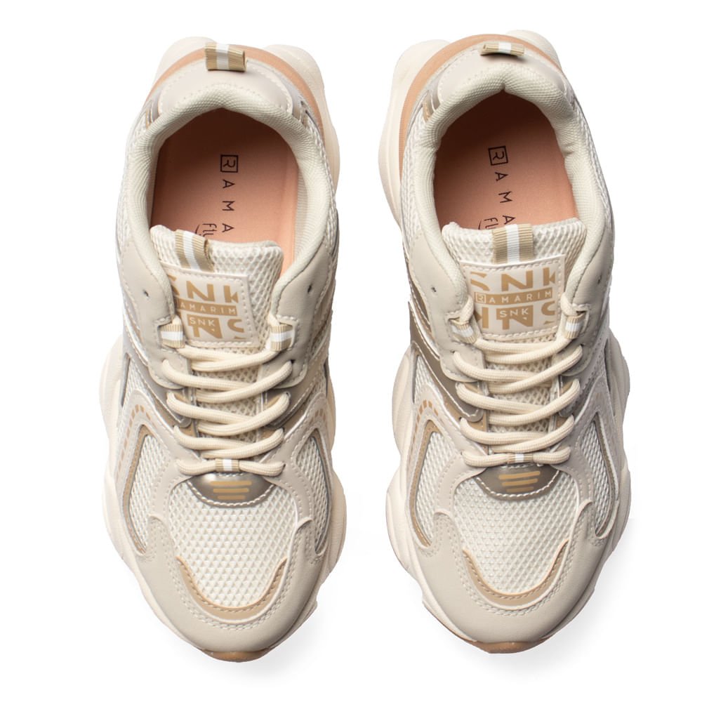 Tênis Feminino Ramarim Almond SNK Bege/Rosa Bege 4