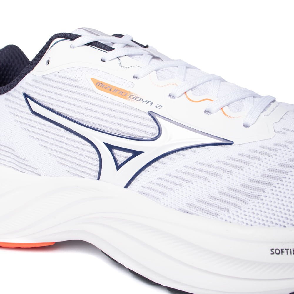 Tênis Masculino Mizuno Goya 2 Cinza Claro/Laranja Branco 5