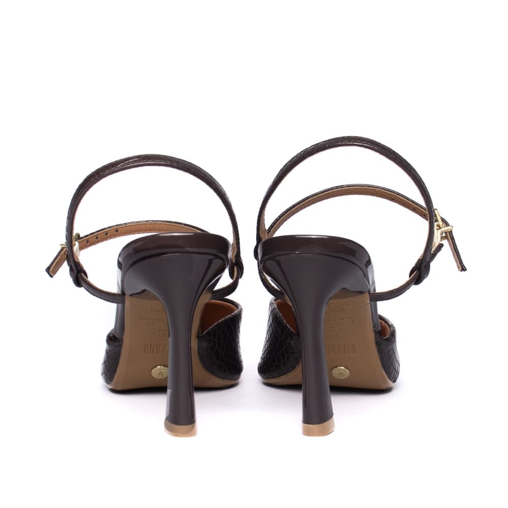 Scarpin Feminino Vizzano Croco Marrom Marrom 3