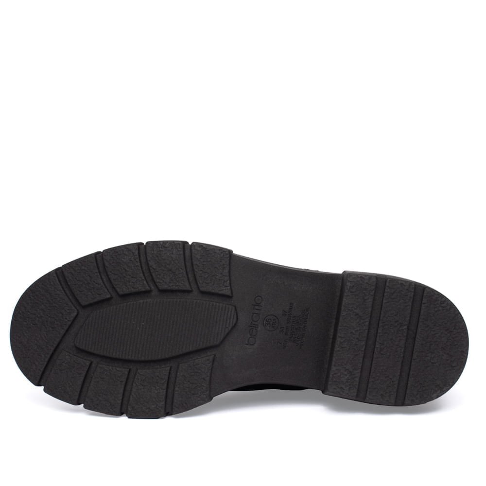 Bota Feminina Beira Rio Cano Curto Tratorada Preta Preto 2