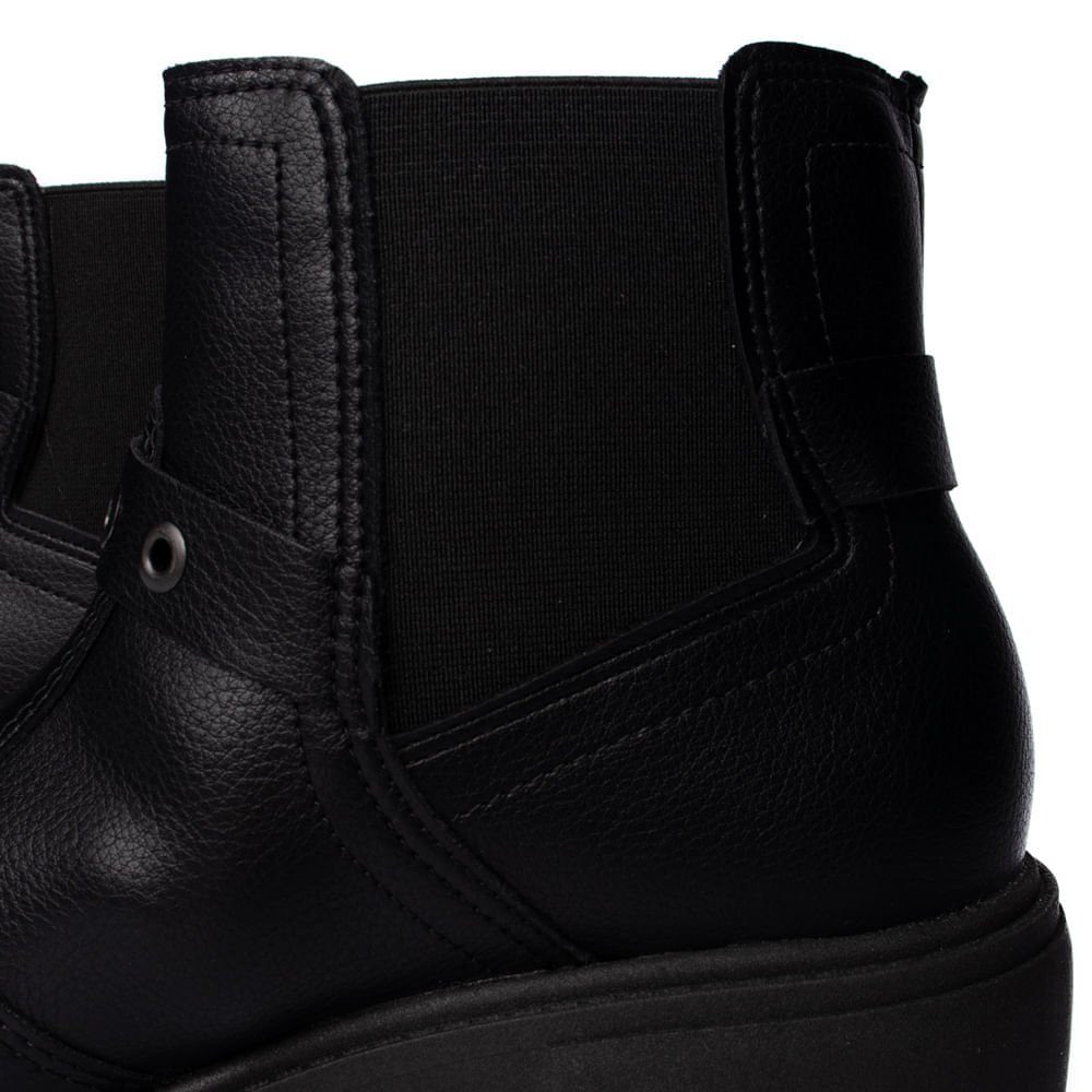 Bota Feminina Beira Rio Cano Curto Tratorada Preta Preto 6