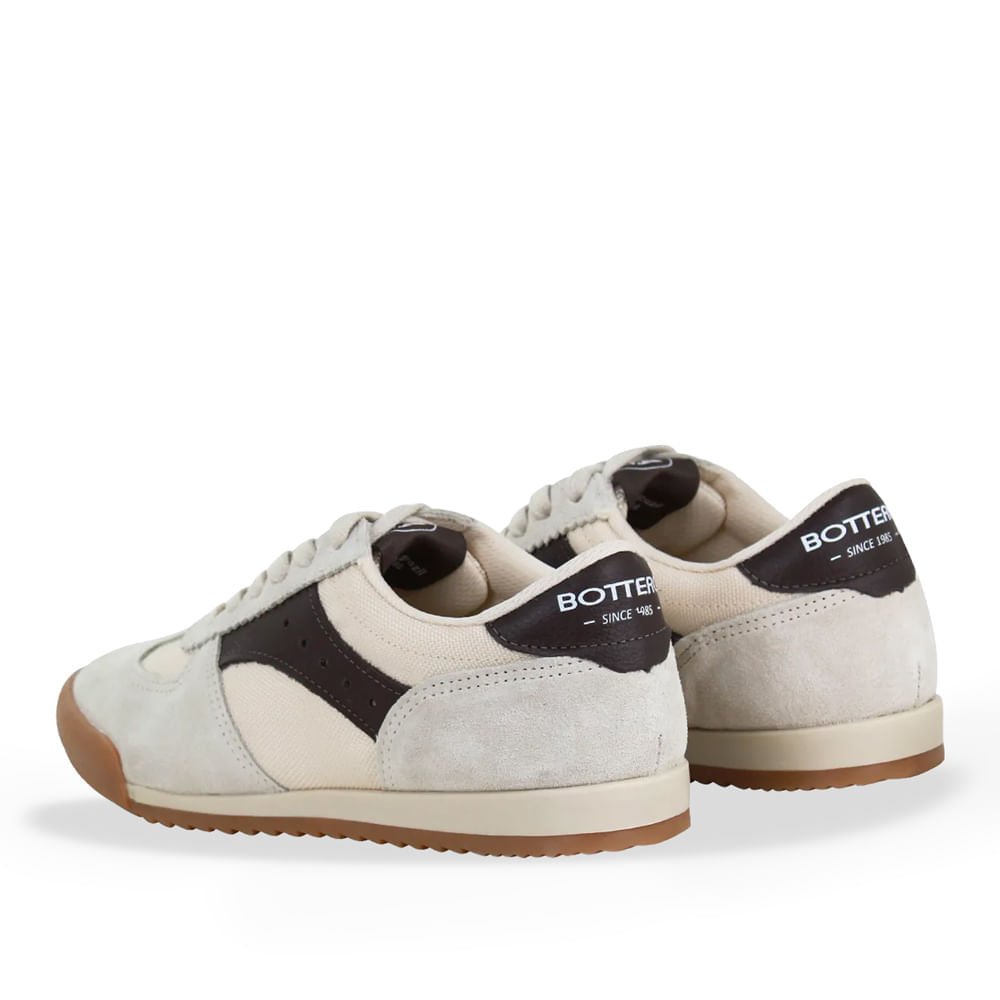 Tênis Feminino Bottero de Couro Casual Retrô Bege Claro Bege Claro 3