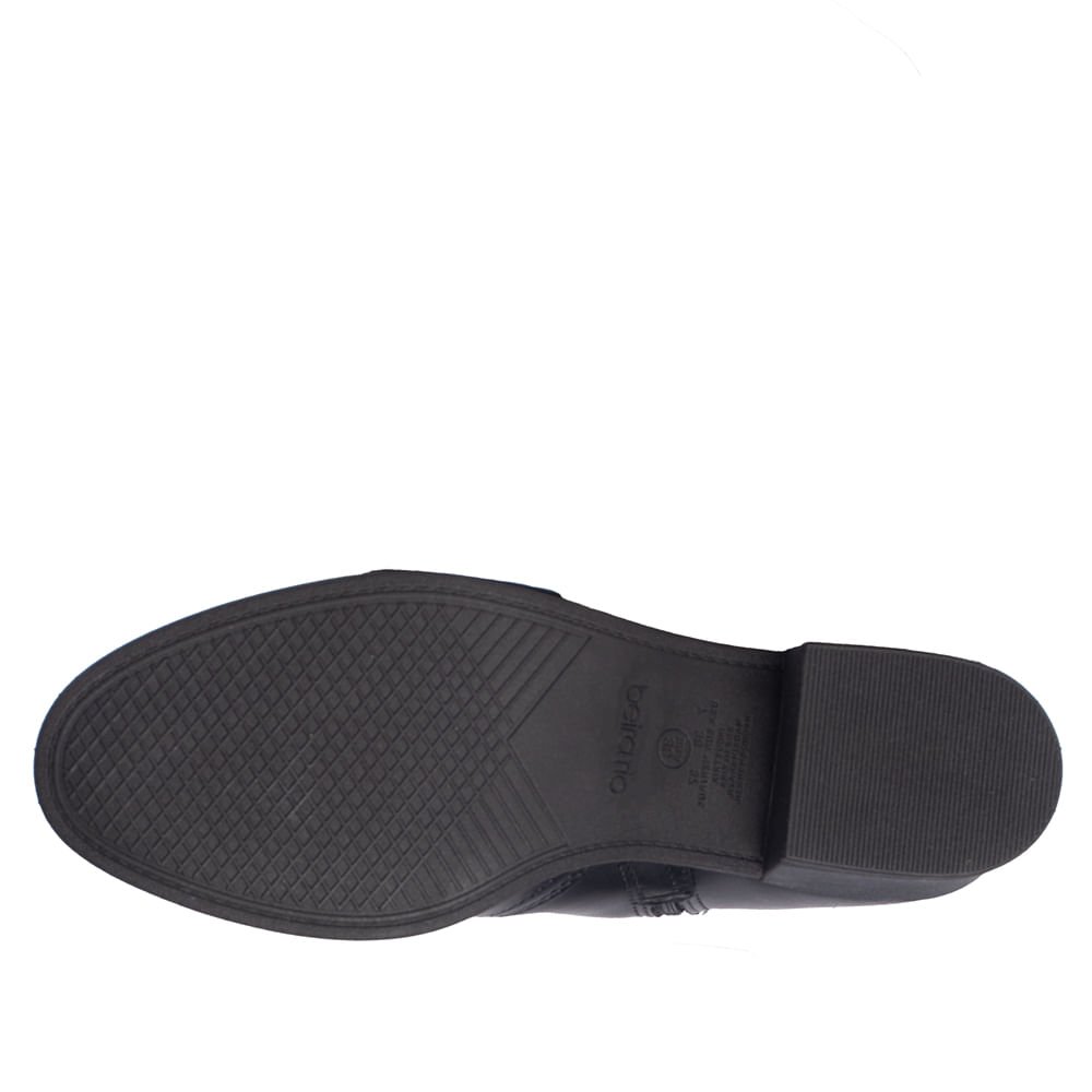 Bota Feminina Beira Rio Cano Curto Cordão Brilhante Preto Preto 2