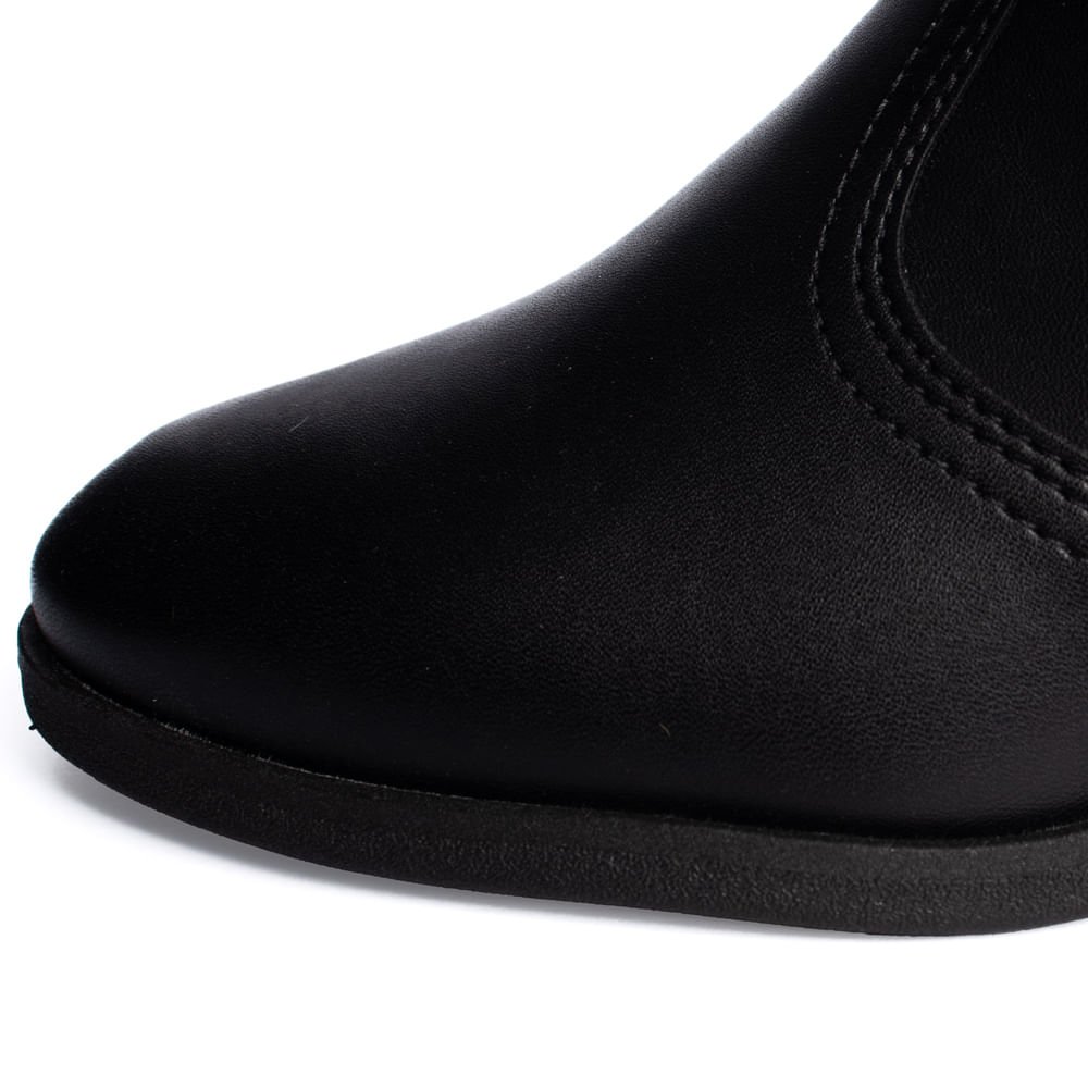 Bota Feminina Beira Rio Cano Curto Cordão Brilhante Preto Preto 6