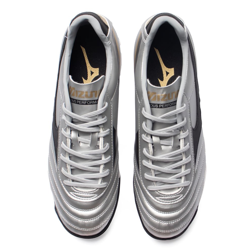 Chuteira Mizuno Morelia Classic Society Prata/Preto Preto 4