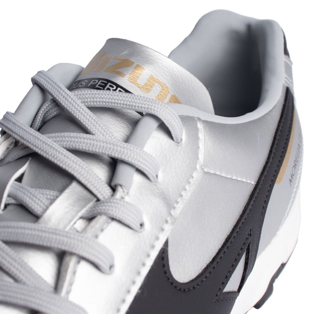 Chuteira Mizuno Morelia Classic Society Prata/Preto Preto 5