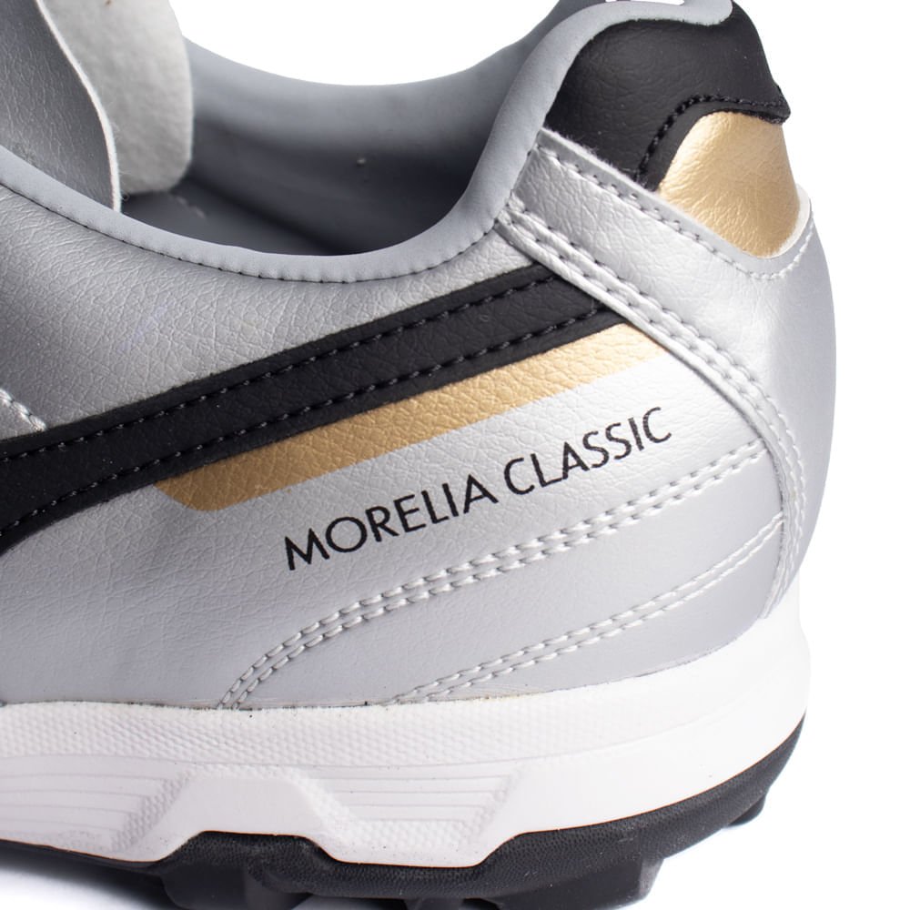 Chuteira Mizuno Morelia Classic Society Prata/Preto Preto 6
