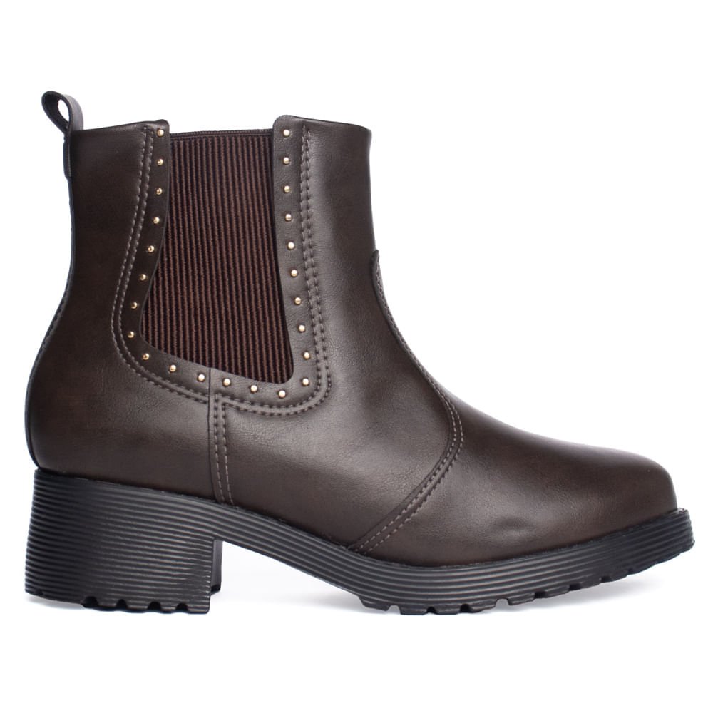 Bota Feminina Modare Napa Com Aplicação Marrom Escuro