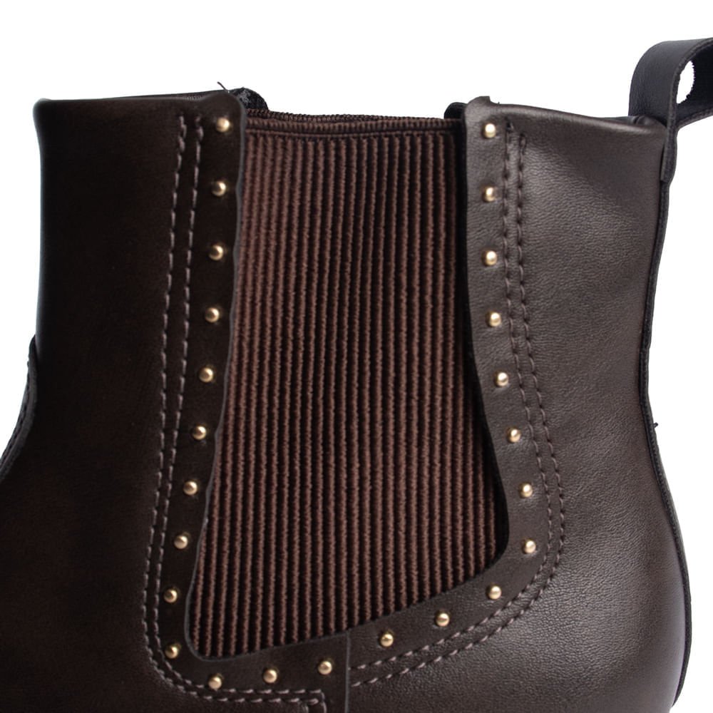 Bota Feminina Modare Napa Com Aplicação Marrom Escuro Marrom Escuro 5