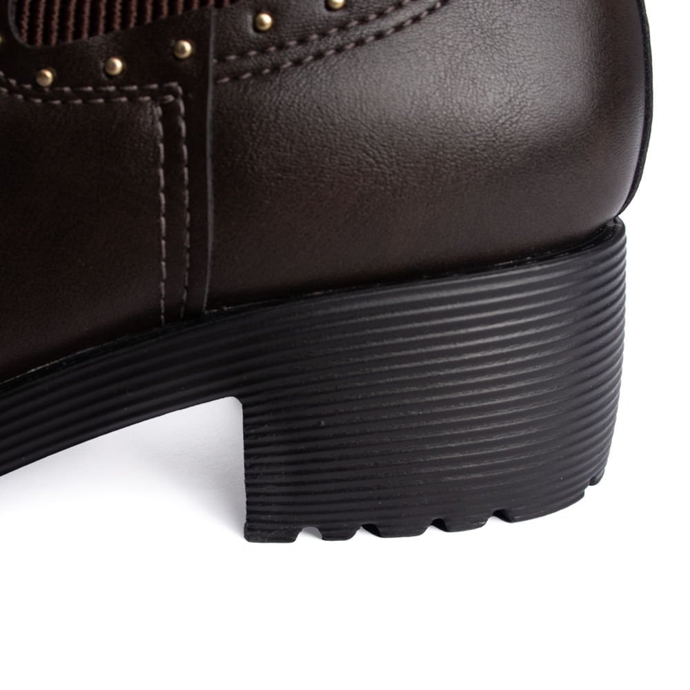 Bota Feminina Modare Napa Com Aplicação Marrom Escuro Marrom Escuro 6