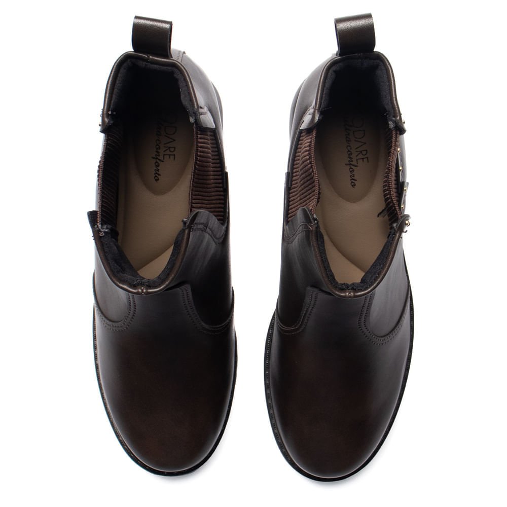 Bota Feminina Modare Napa Com Aplicação Marrom Escuro Marrom Escuro 4