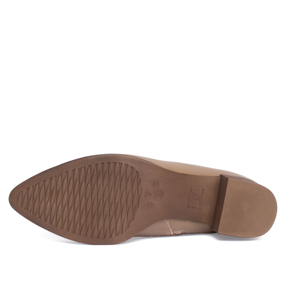 Bota Feminina Via Marte Bege Escuro Couro Bege 2