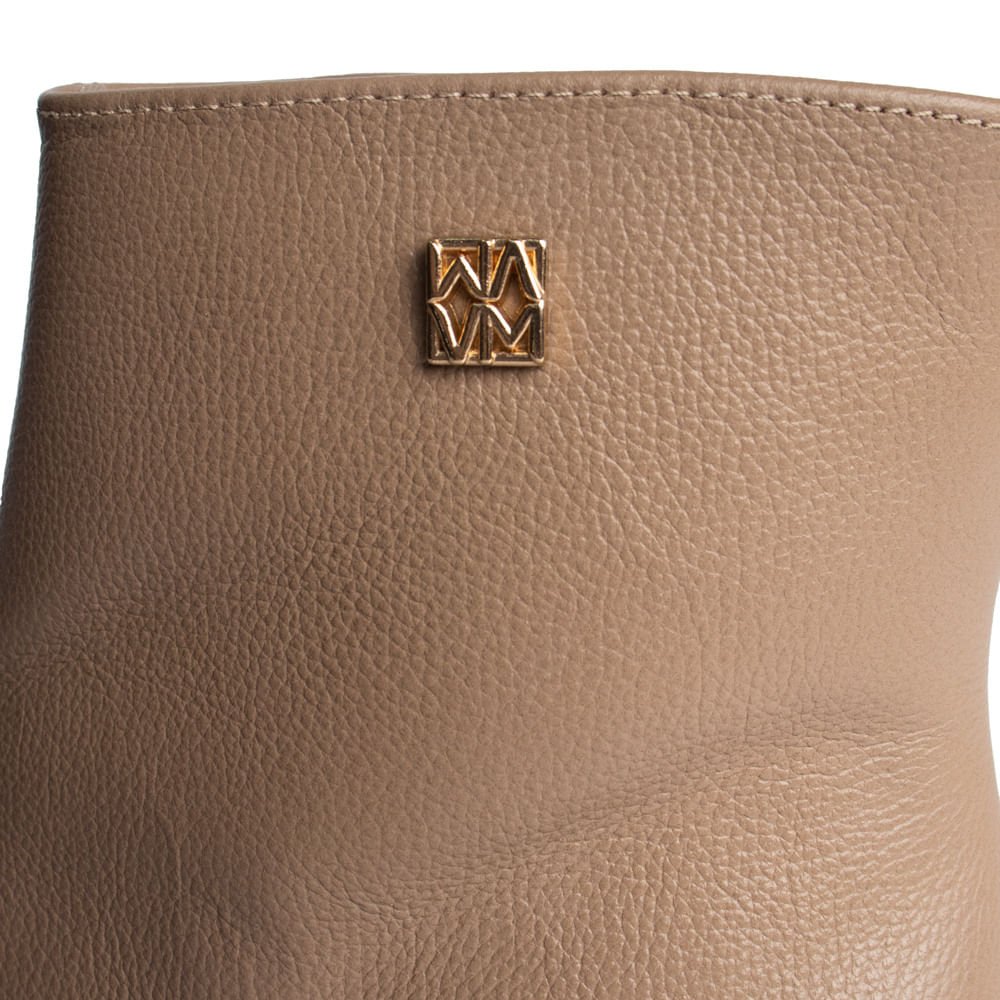 Bota Feminina Via Marte Bege Escuro Couro Bege 5