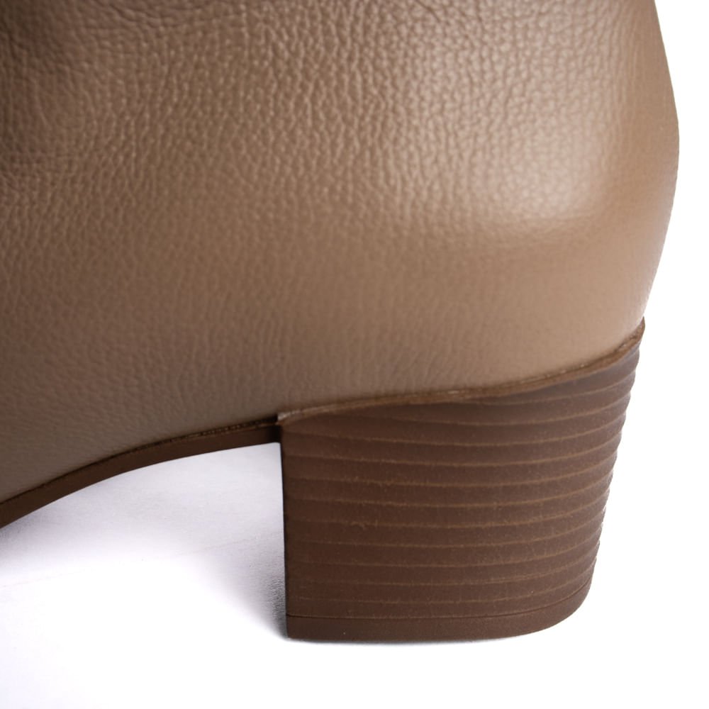 Bota Feminina Via Marte Bege Escuro Couro Bege 6