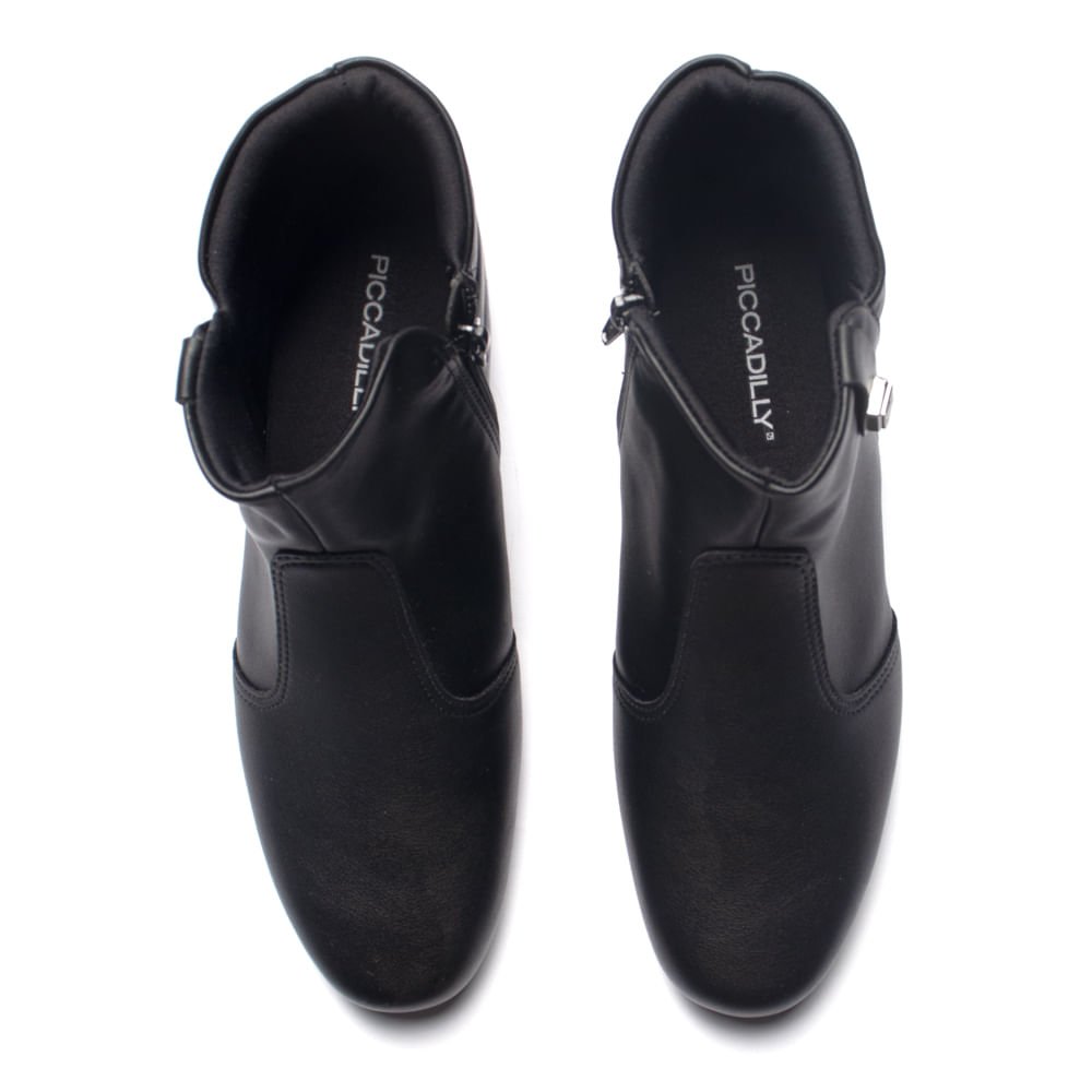 Bota Feminina Piccadilly Cano Curto Preto Preto 4