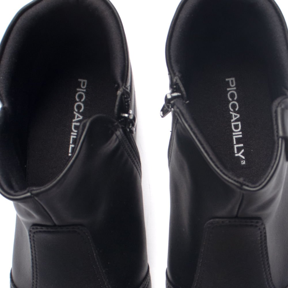 Bota Feminina Piccadilly Cano Curto Preto Preto 5