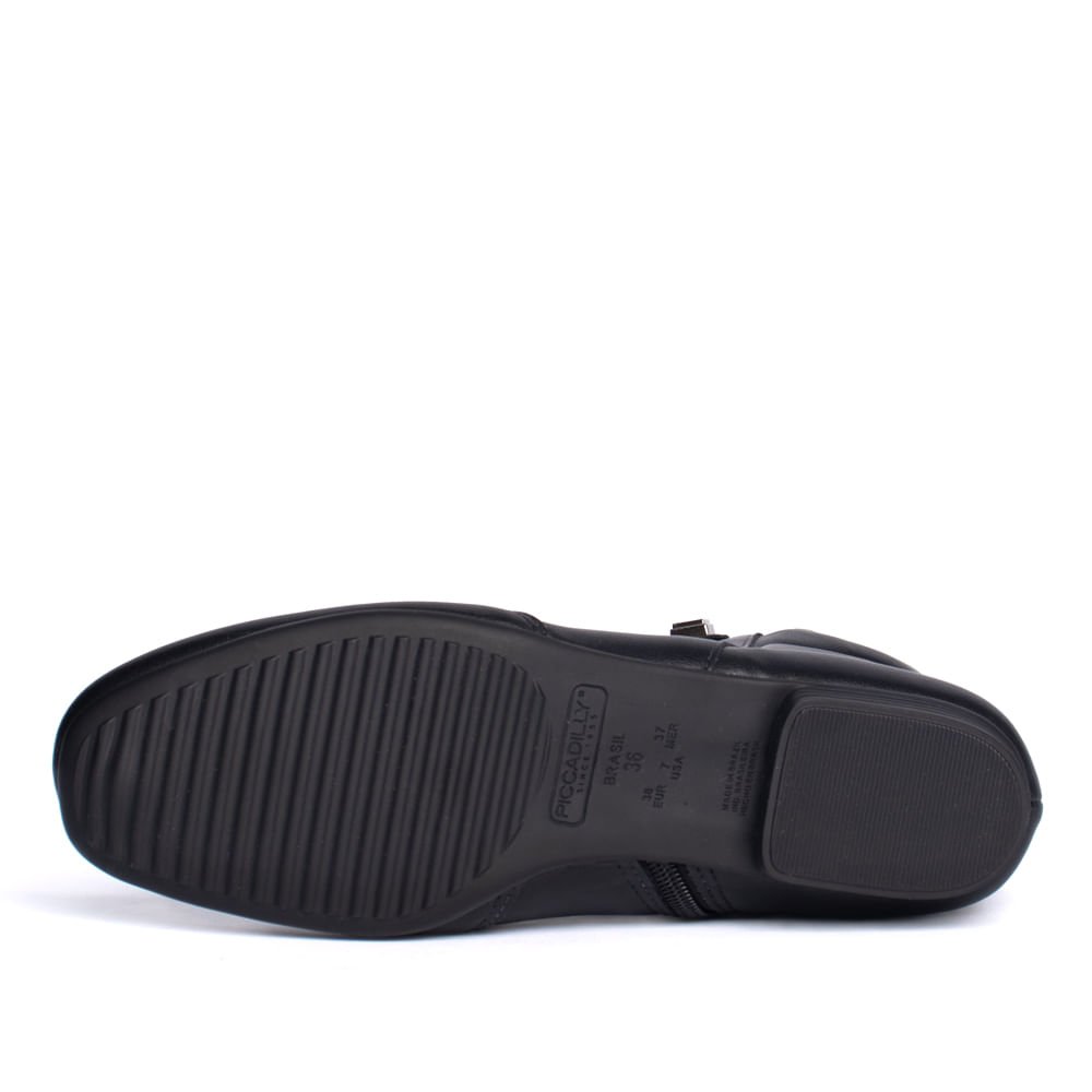 Bota Feminina Piccadilly Cano Curto Preto Preto 2