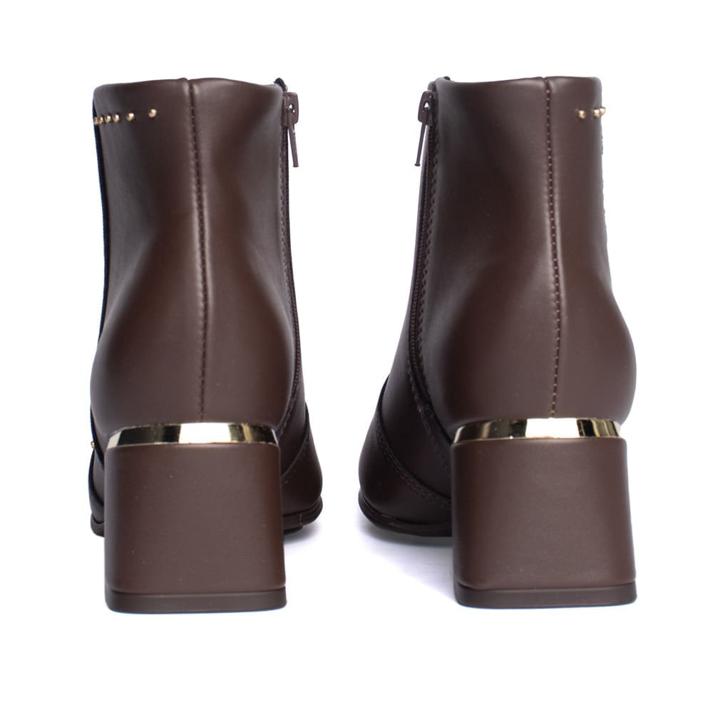 Bota Feminina Modare de Salto Bloco em Napa Marrom Escuro Marrom Escuro 3