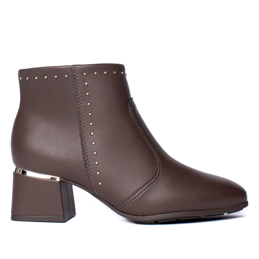 Bota Feminina Modare de Salto Bloco em Napa Marrom Escuro