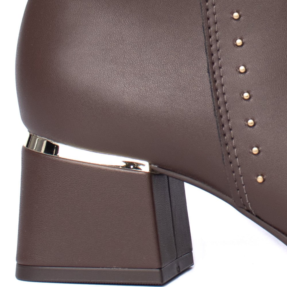 Bota Feminina Modare de Salto Bloco em Napa Marrom Escuro Marrom Escuro 5