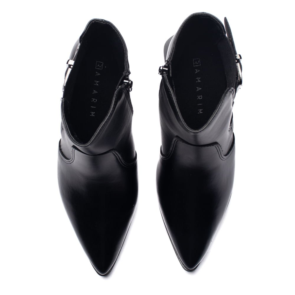 Bota Feminina Ramarim Cano Curto com Detalhe Fivela Preto Preto 4