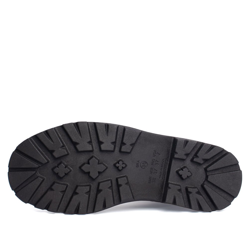 Coturno Feminino Ramarim Cano Baixo Com Fivelas Preto Preto 2