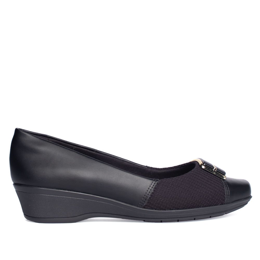 Sapato Feminino Comfortflex Anabela Preto
