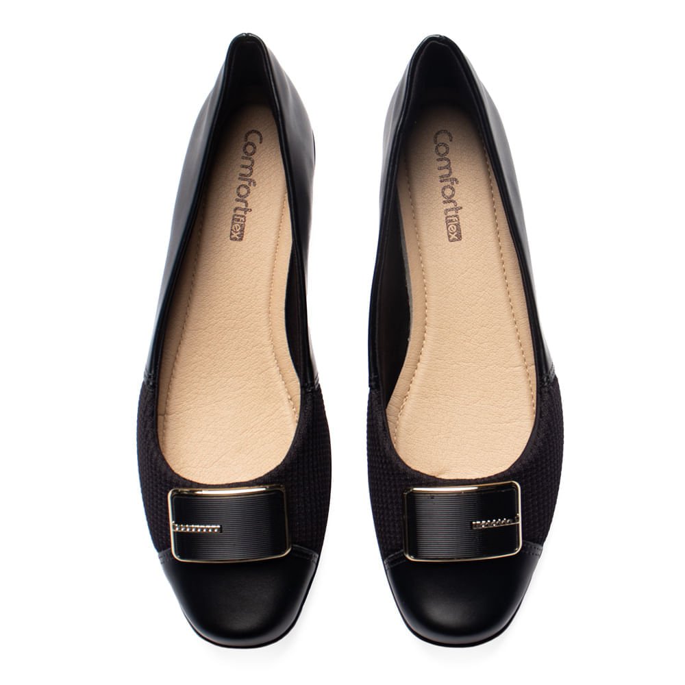 Sapato Feminino Comfortflex Anabela Preto Preto 4