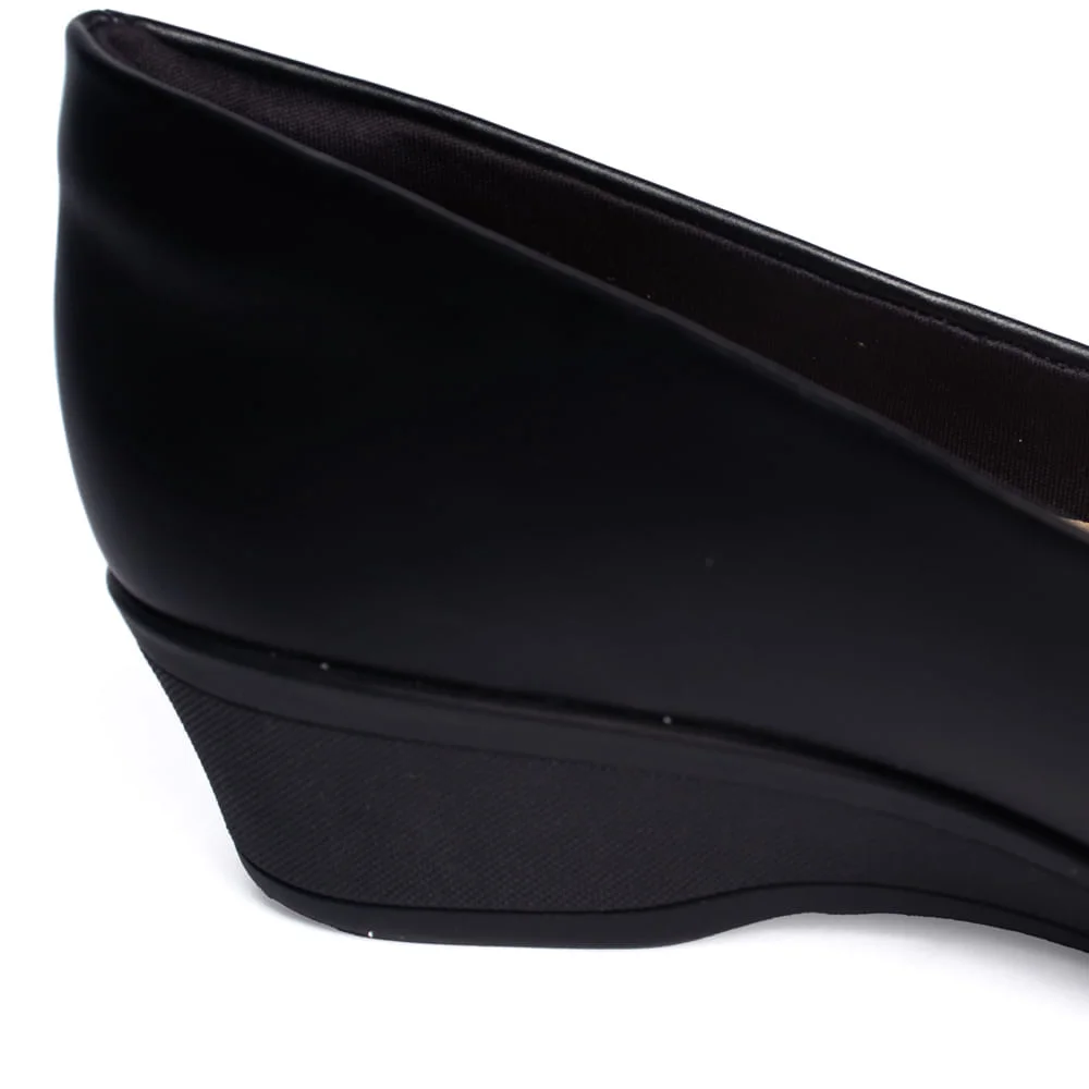 Sapato Feminino Comfortflex Anabela Preto Preto 5