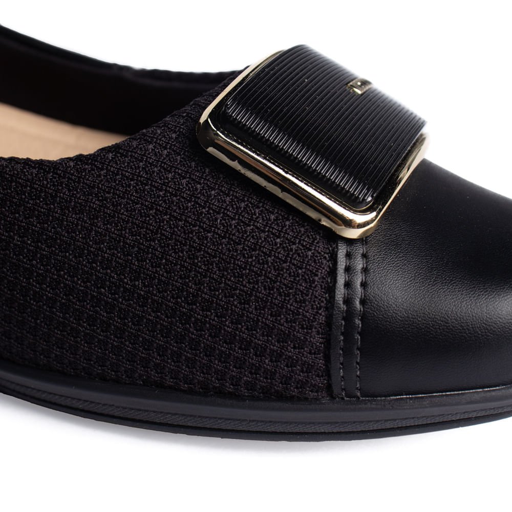Sapato Feminino Comfortflex Anabela Preto Preto 6