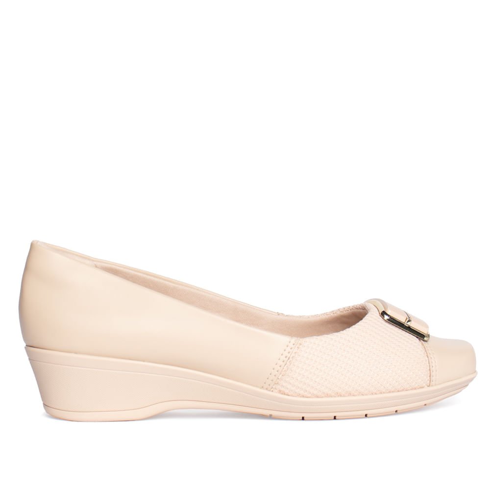 Sapato Feminino Comfortflex Anabela Nude