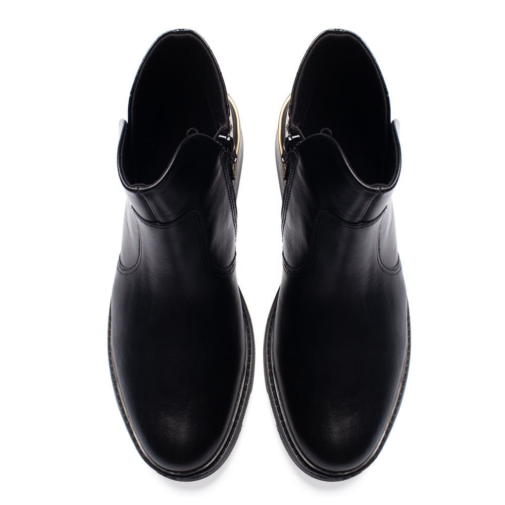 Bota Feminina Confortflex Croco de Couro Preto Preto 4