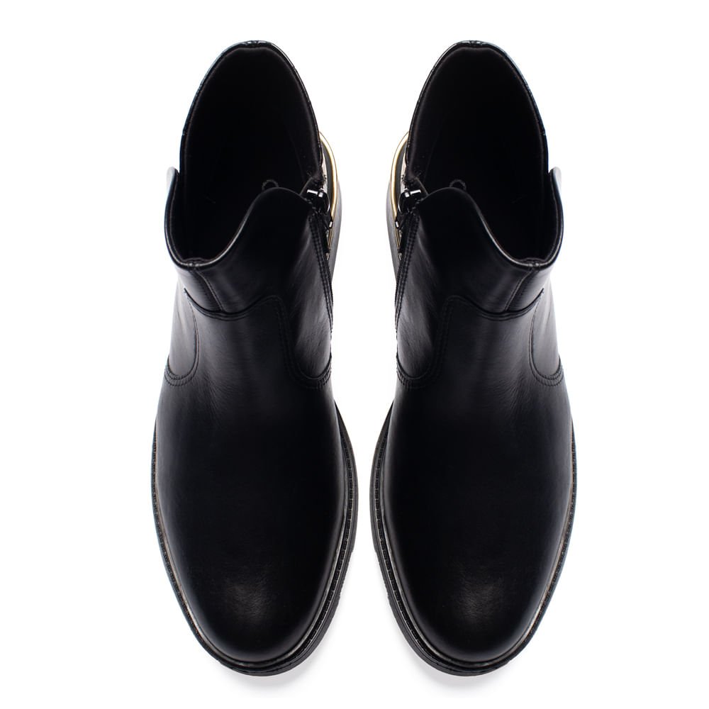 Bota Feminina Confortflex Croco de Couro Preto Preto 4