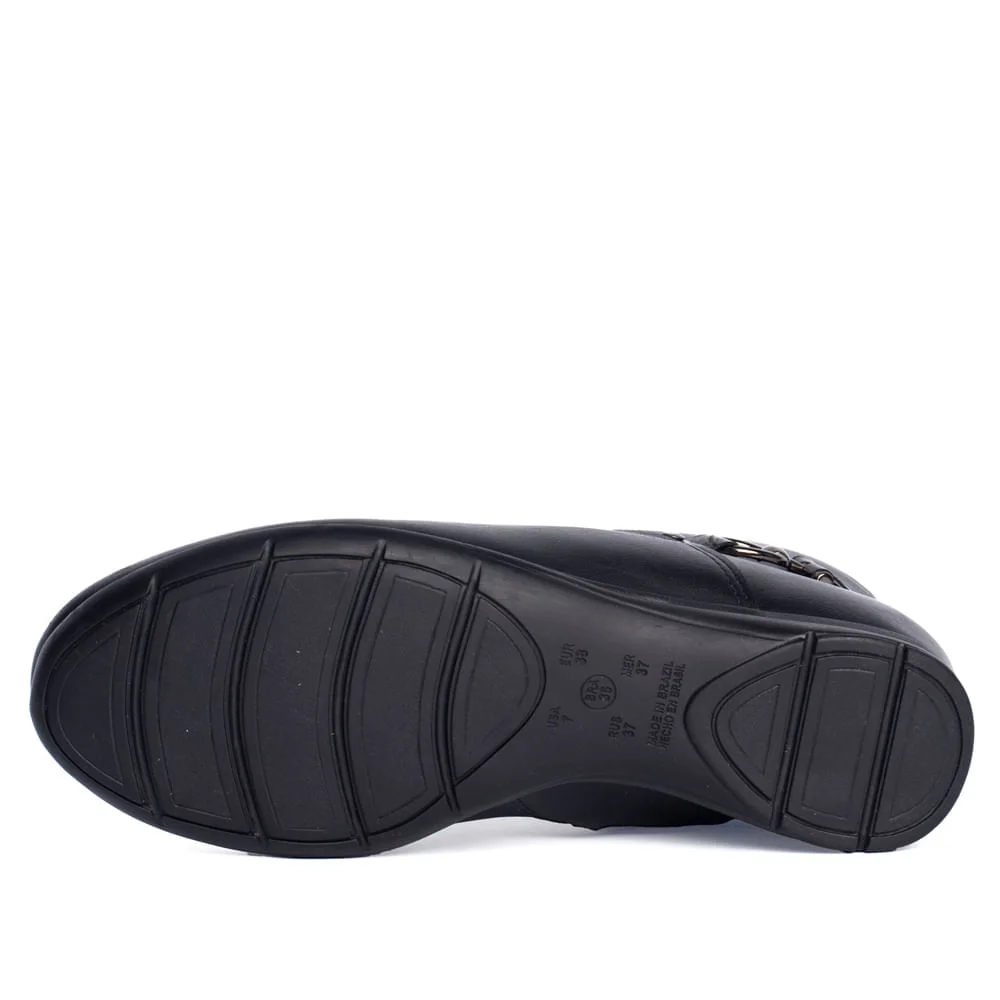 Bota Feminina Comfortflex Cano Curto Preto Preto 2
