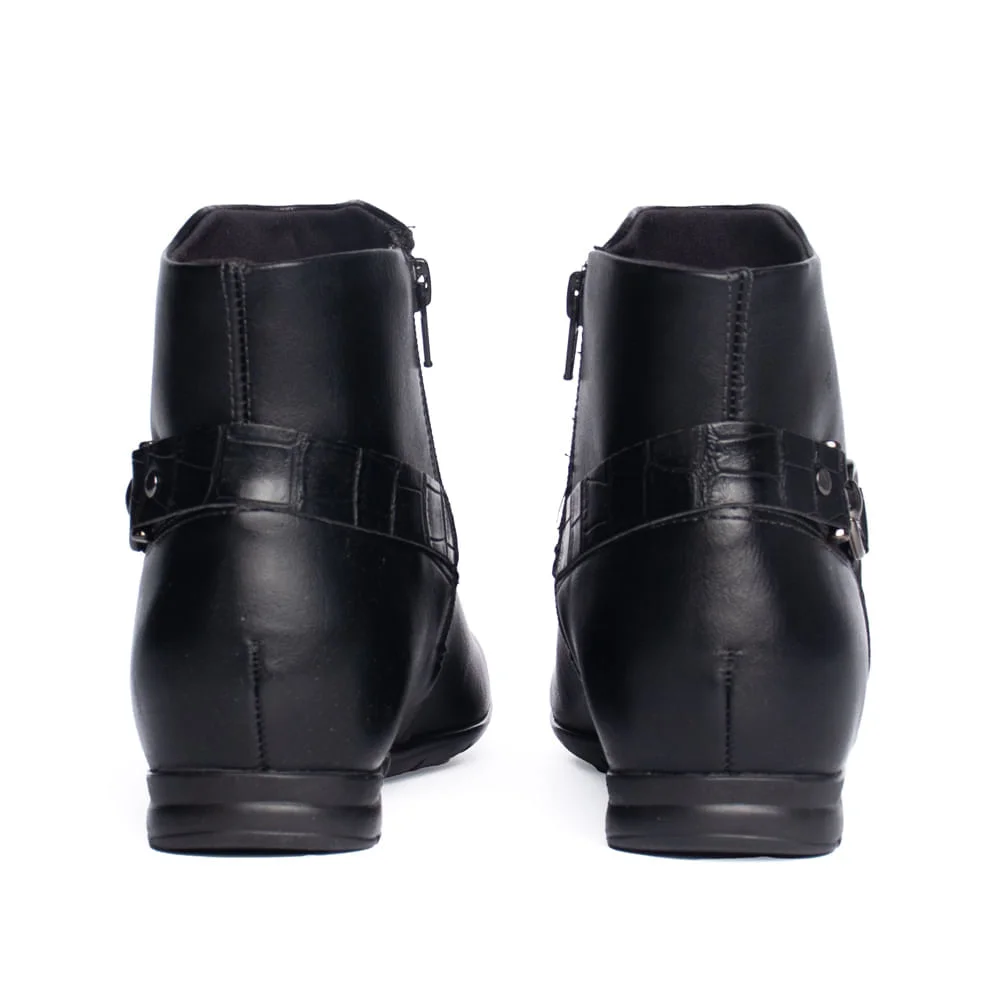 Bota Feminina Comfortflex Cano Curto Preto Preto 3