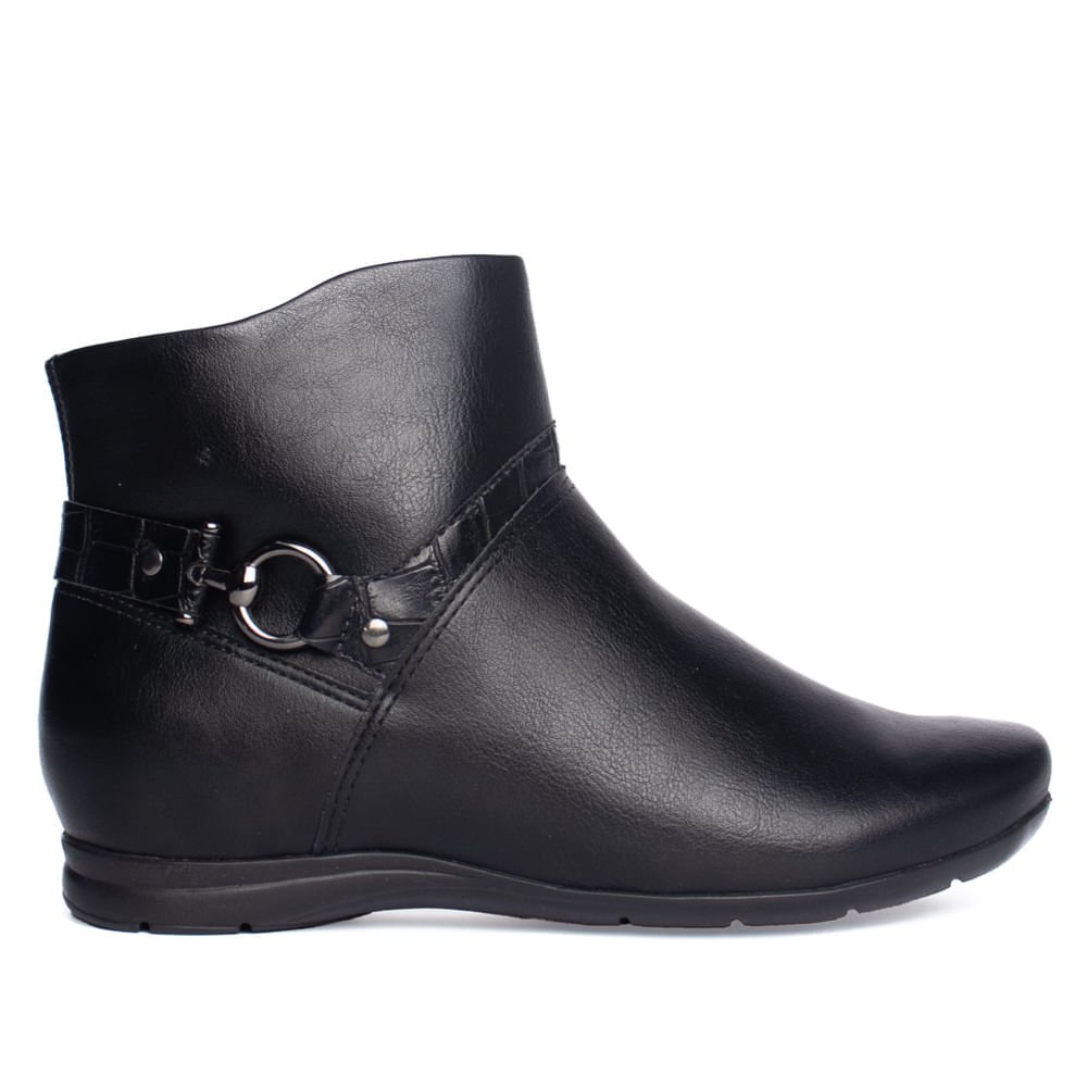 Bota Feminina Comfortflex Cano Curto Preto