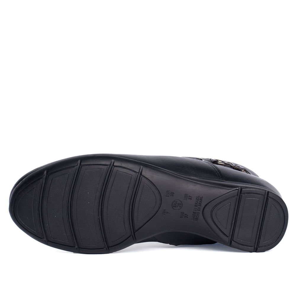 Bota Feminina Comfortflex Cano Curto Preto Preto 2