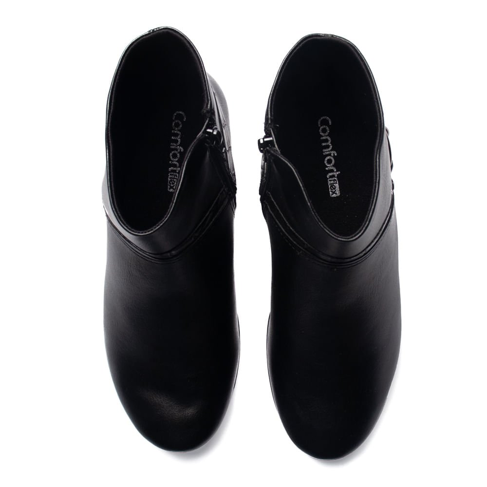 Bota Feminina Comfortflex Cano Curto Preto Preto 4