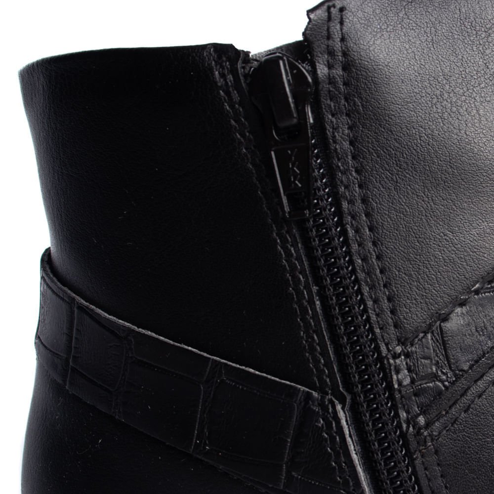 Bota Feminina Comfortflex Cano Curto Preto Preto 6