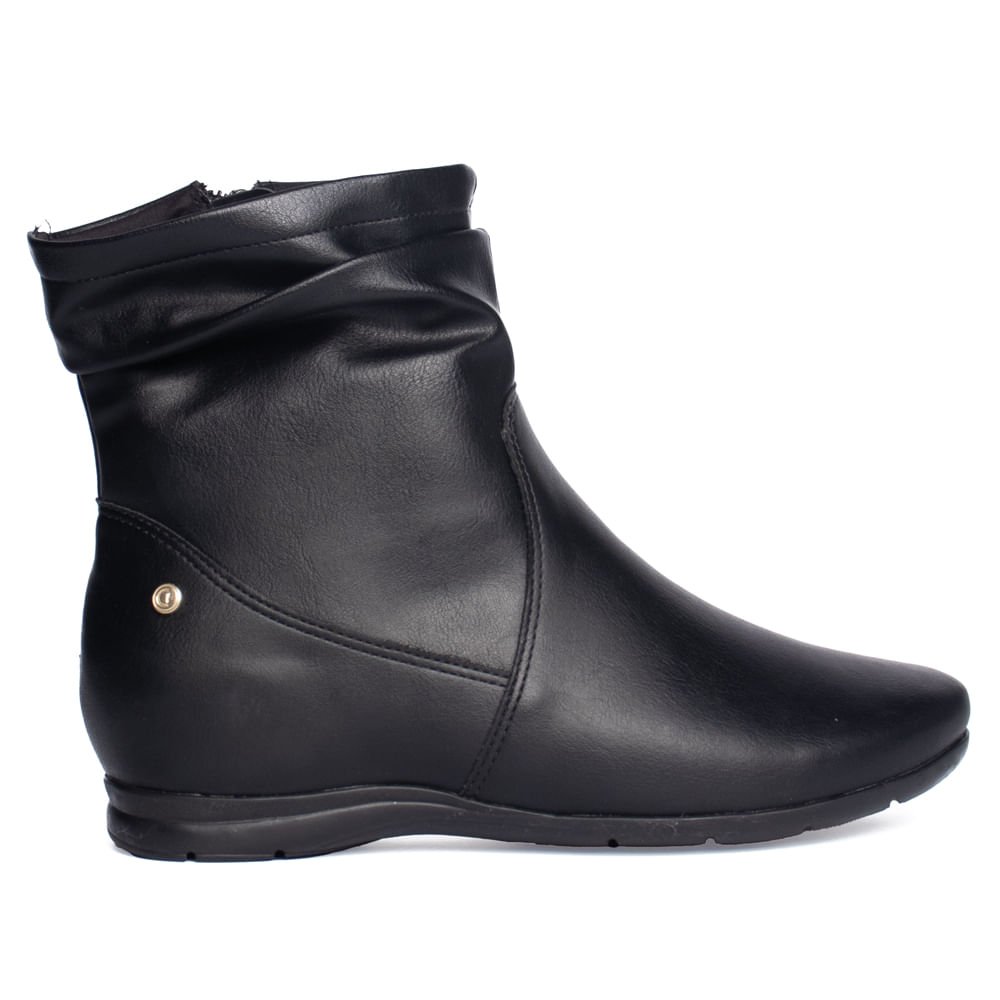 Bota Feminina Comfortflex Croco de Couro Preto