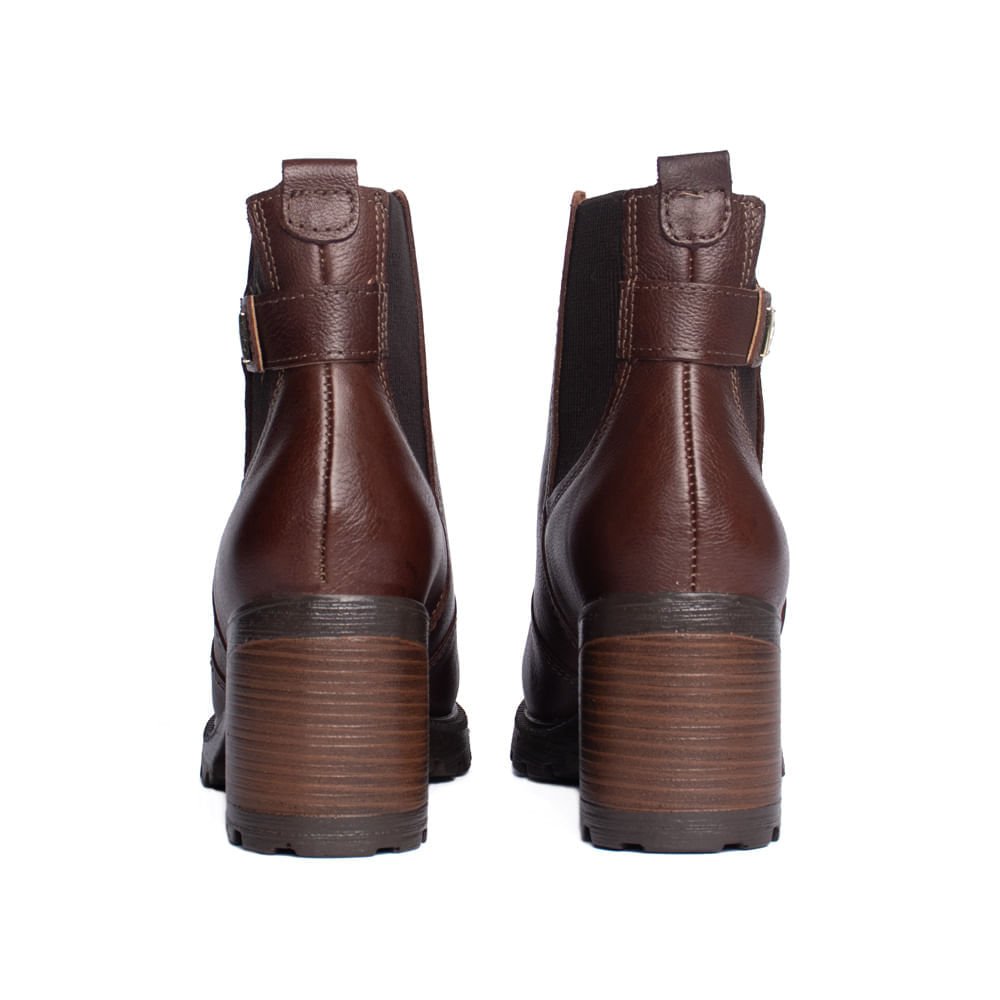 Bota Feminina Pegada Cano Curto Chelsea Napa Marrom Marrom 3