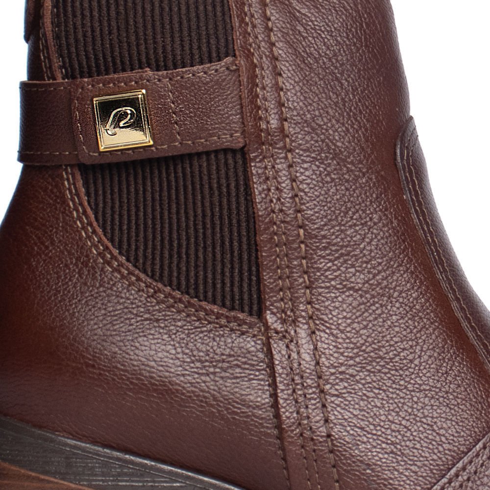 Bota Feminina Pegada Cano Curto Chelsea Napa Marrom Marrom 5