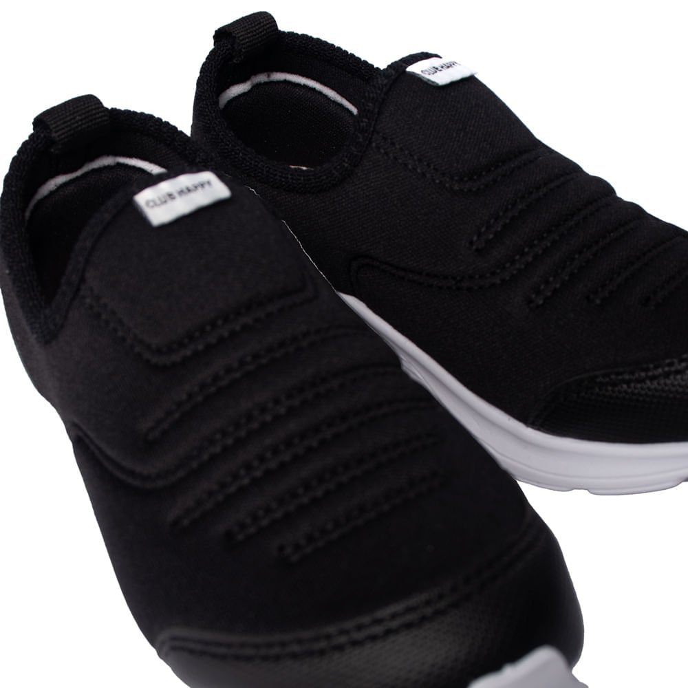 Tênis Infantil Club Happy Calce Fácil Preto Preto 6