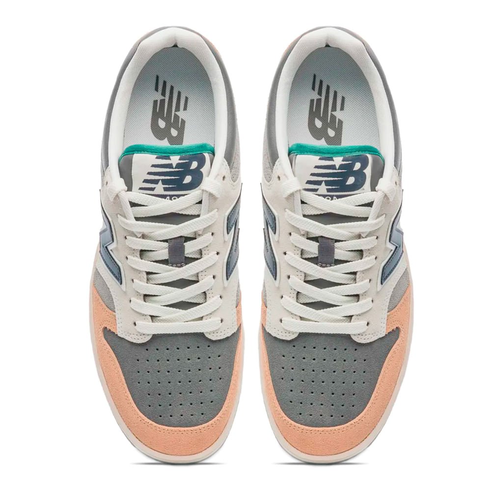 Tênis Masculino New Balance 480L Camurça Cinza/Marrom Claro Cinza 4