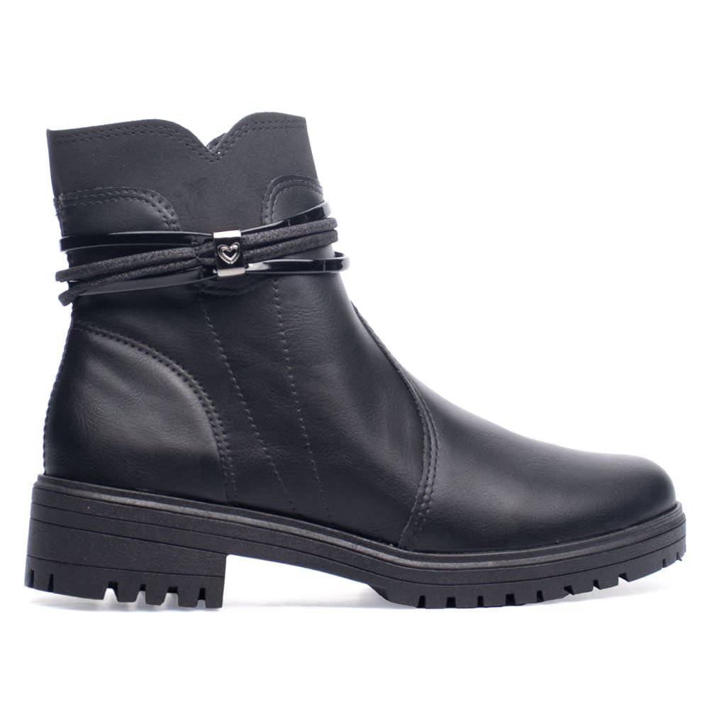 Bota Feminina Mississipi de Cano Curto Tratorada Preta