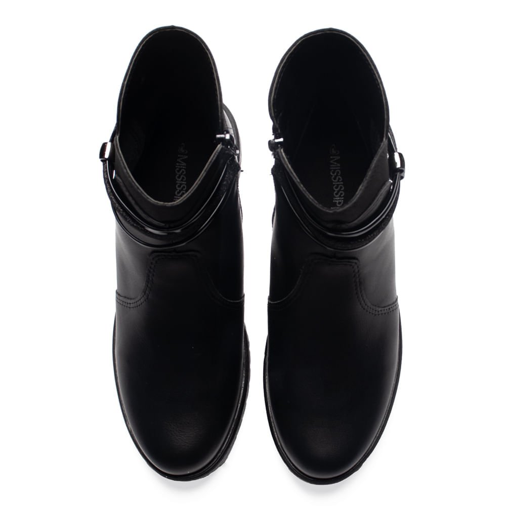 Bota Feminina Mississipi de Cano Curto Tratorada Preta Preto 4