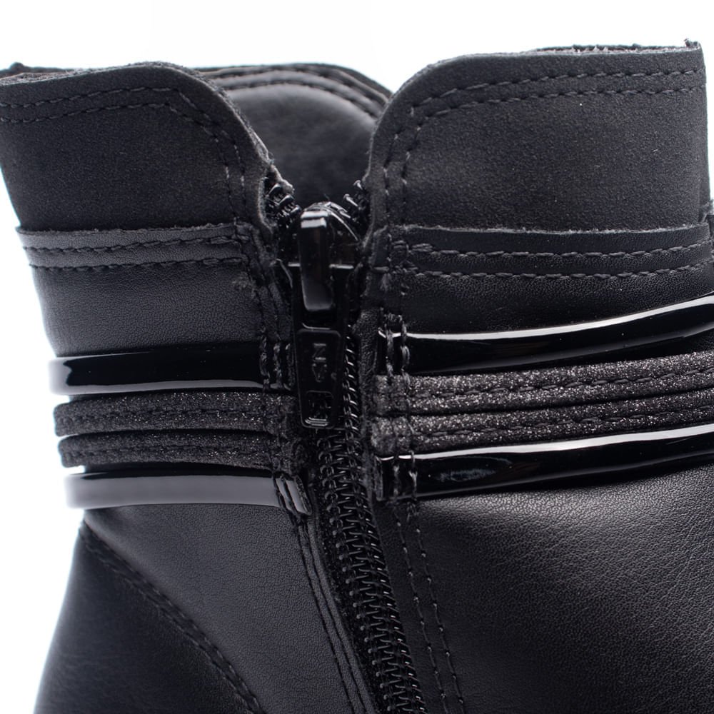 Bota Feminina Mississipi de Cano Curto Tratorada Preta Preto 6