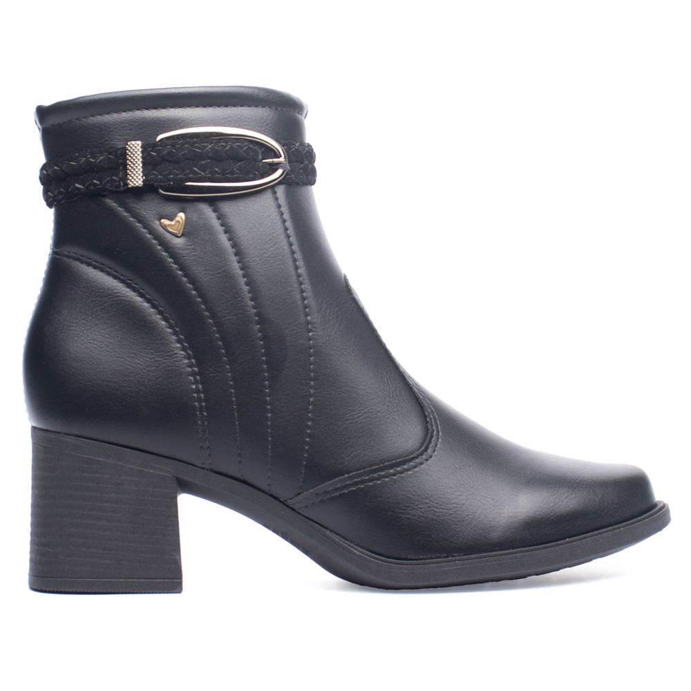 Bota Feminina Mississipi Cano Curto Fivela Preto