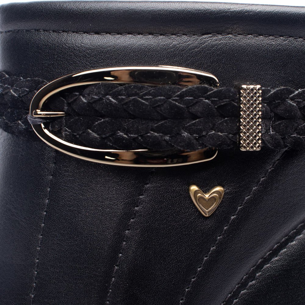 Bota Feminina Mississipi Cano Curto Fivela Preto Preto 5