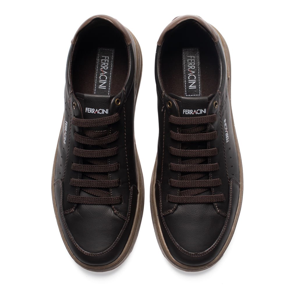 Sapatênis Masculino Ferracini Marrom Escuro Marrom Escuro 4